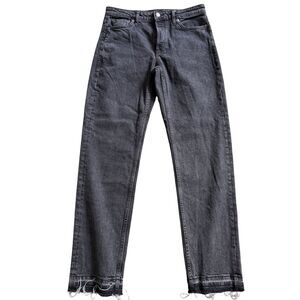 Banana Republic Classic Low Rise Black Wash Jeans Raw Hem 24